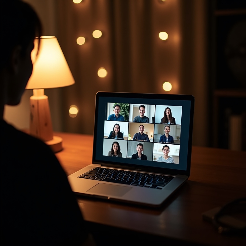 Widok laptopa podczas spotkania online z uczestnikami serii webinarów